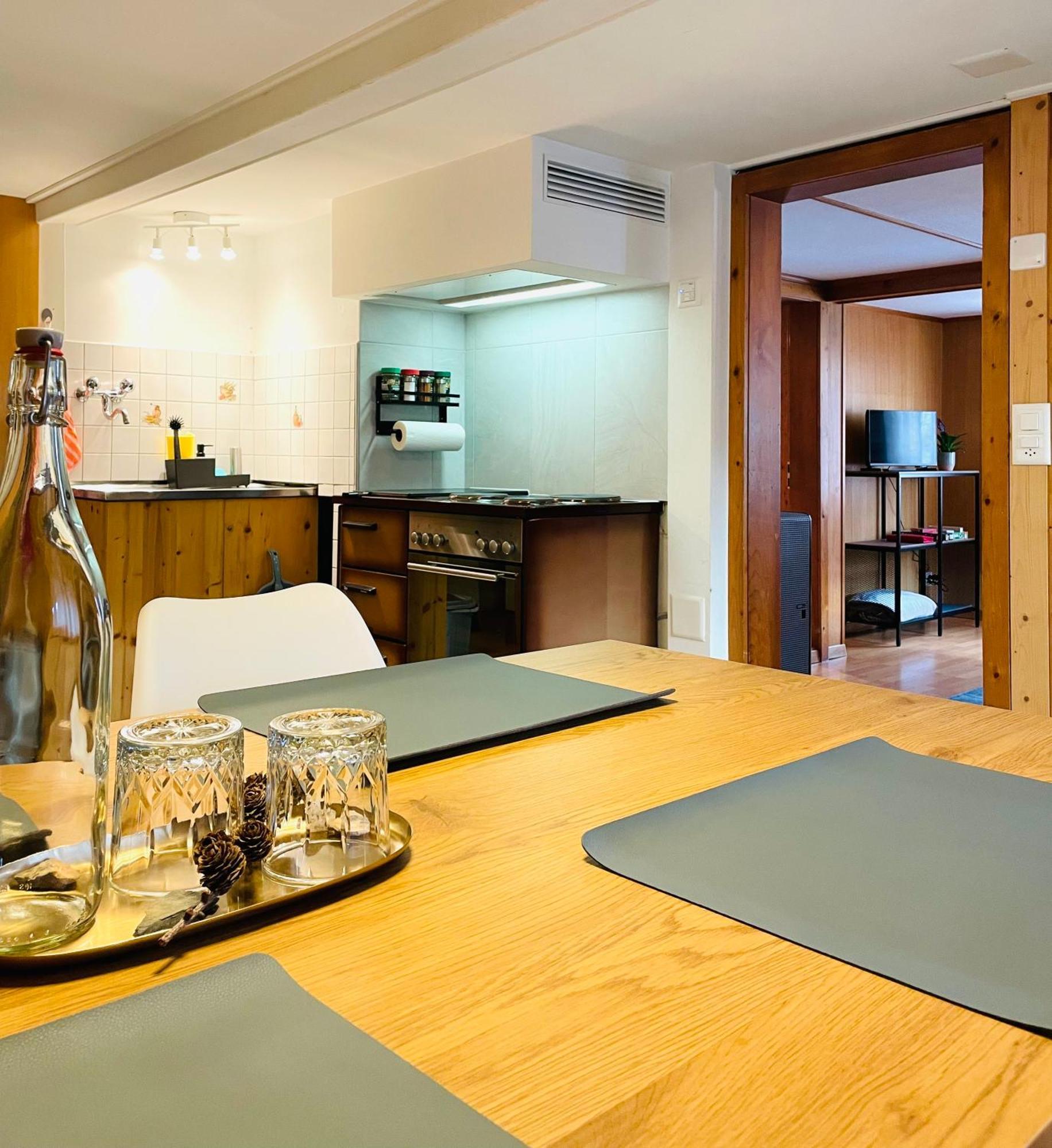Lovely & Great Equipped Wooden Alp Chalet Flat Kandersteg Buitenkant foto